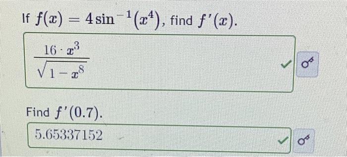 Solved If F X 4sin−1 X4 Find F′ 0 7