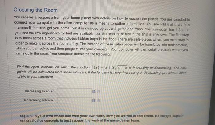 Solved Crossing the Room You receive a response from your | Chegg.com