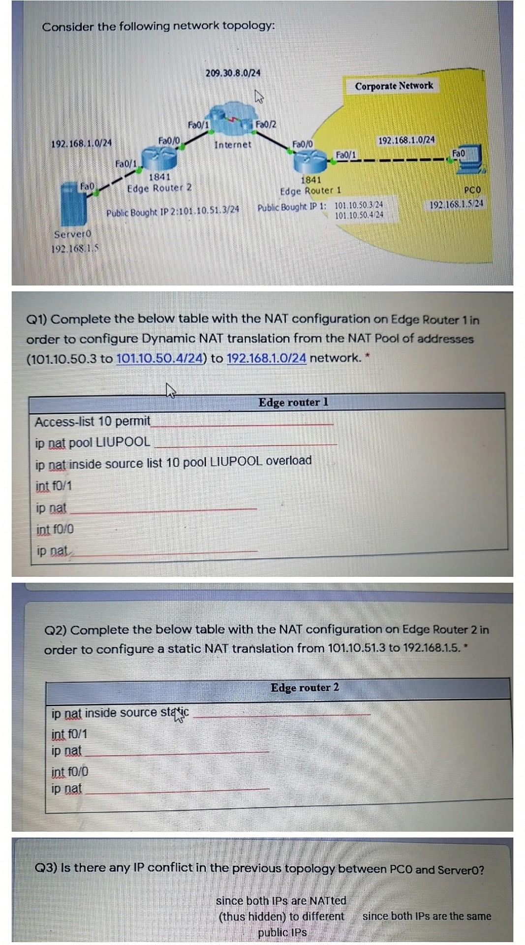 Solved Consider The Following Network Topology: | Chegg.com | Chegg.com