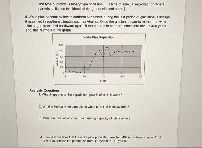 Solved The type of growth is binary type or fission. It is | Chegg.com