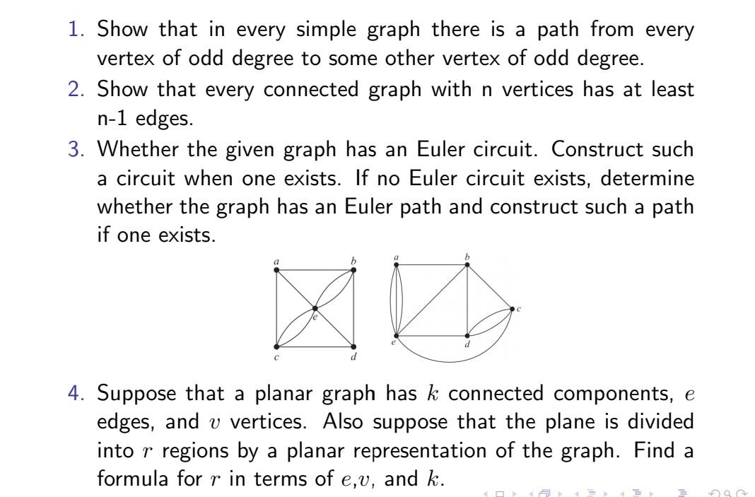 Solved 1. Show that in every simple graph there is a path | Chegg.com