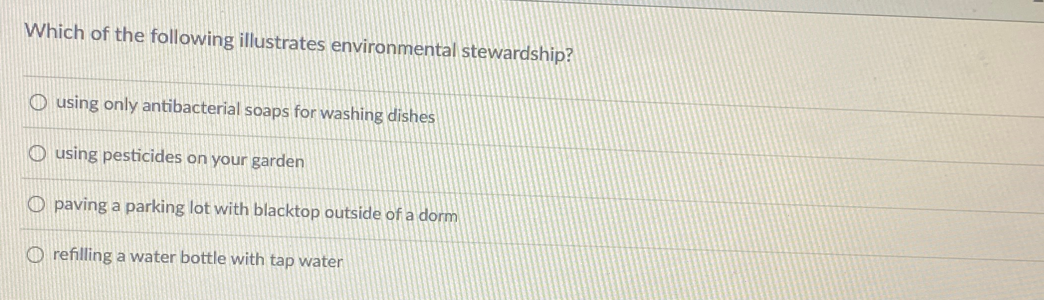 Solved Which of the following illustrates environmental | Chegg.com