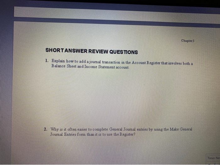 Solved Chapter 3 SHORT ANSWER REVIEW QUESTIONS 1. Explain | Chegg.com