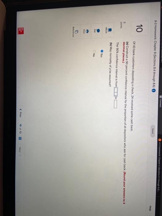 Solved M Connect 4 3 Homework Chapter 5 Section 51 Throug Chegg Com