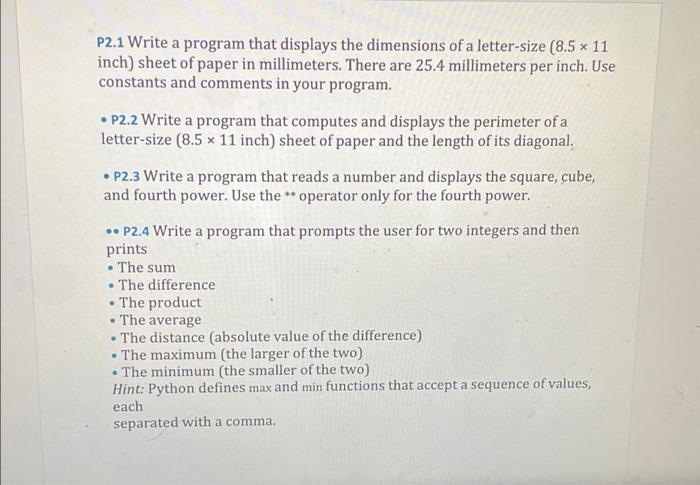 Solved P2.1 Write a program that displays the dimensions of 