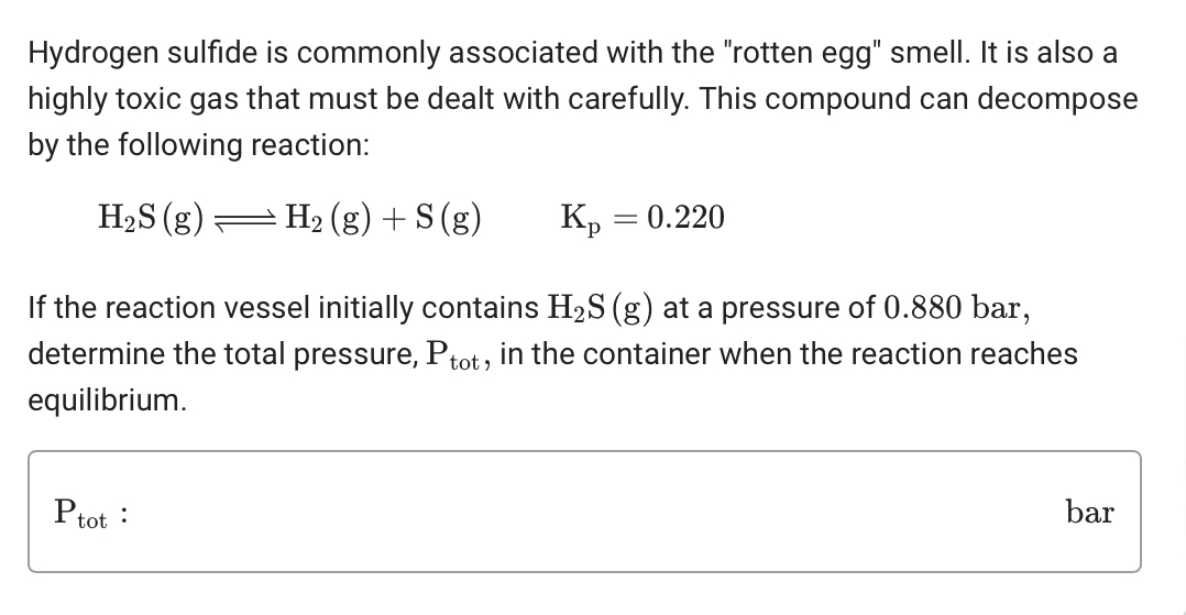 Solved Hydrogen sulfide is commonly associated with the | Chegg.com