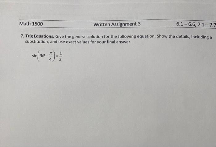 how to find the general solution of a trig equation