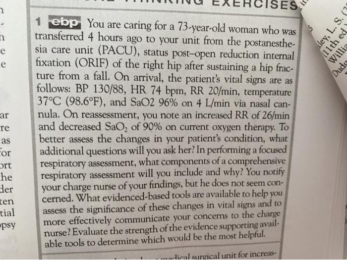 kley, L. S. 3 (11th ed n e Le е Willis Duds ar re as cor Ort he Her ten tial psy CISES 1 ebp You are caring for a 73-year-old