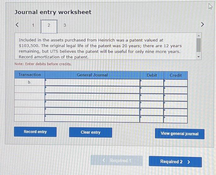 Solved Journal entry worksheet UTS acquired a franchise on | Chegg.com