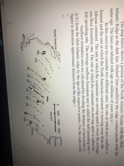 Solved The map below shows a portion of the North Atlantic | Chegg.com
