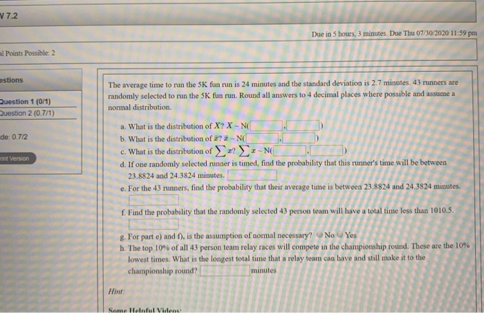 Solved V 7 2 Due In 5 Hours 3 Minutes Due Thu 07 30 2 Chegg Com