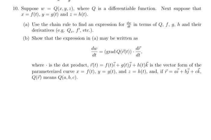 Solved 10 Suppose W Q X Y Z Where Q Is A Different Chegg Com