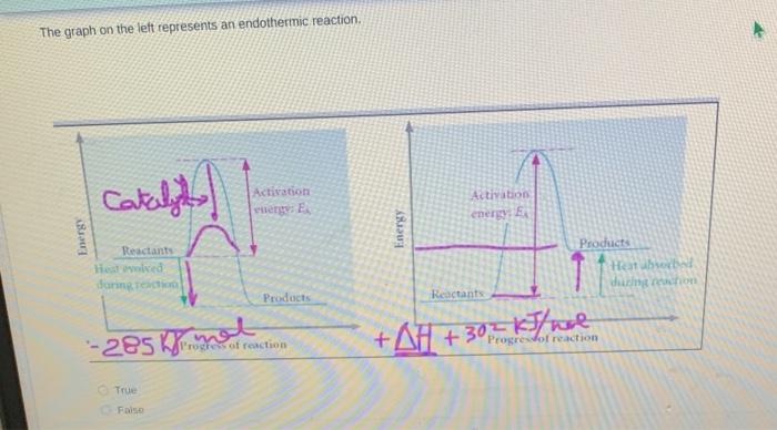 Solved The graph on the left represents an endothermic | Chegg.com