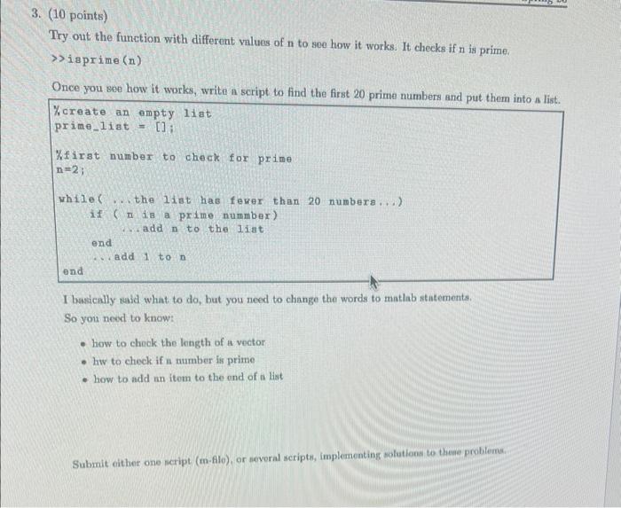 Solved end end sproblem 3 fprintf(' n\n Problem 3\n\′) prime | Chegg.com