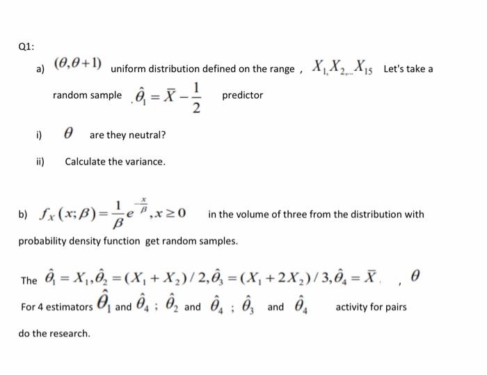 Solved Q1 A 0 0 1 Uniform Distribution Defined On The Chegg Com