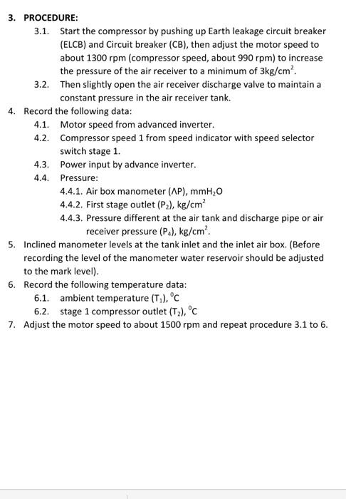Solved Experimenti SINGLE STAGE COMPRESSOR 1. AIM: To | Chegg.com