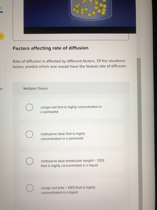 Solved Concentration and media effect on diffusion rate U If | Chegg.com