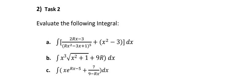 Solved 2) Task 2 Evaluate the following Integral: a. SG | Chegg.com