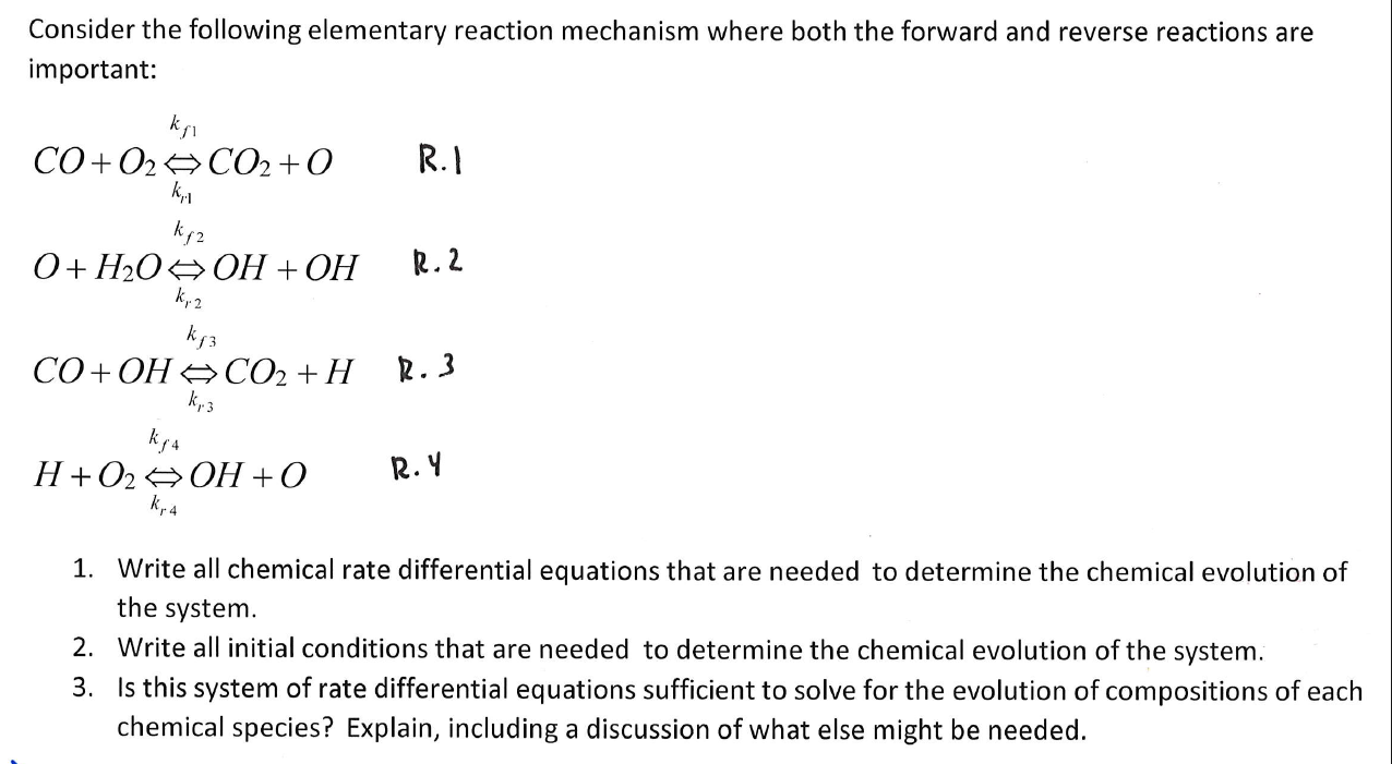 Solved Consider the following elementary reaction mechanism | Chegg.com