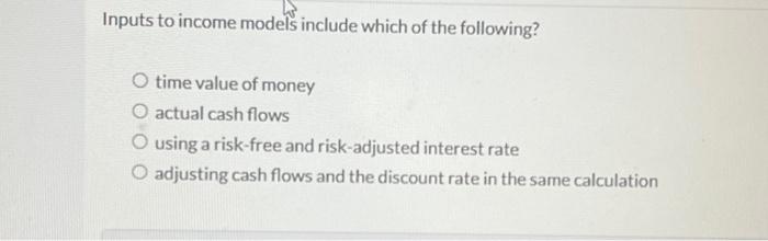 Solved Inputs to income models include which of the | Chegg.com