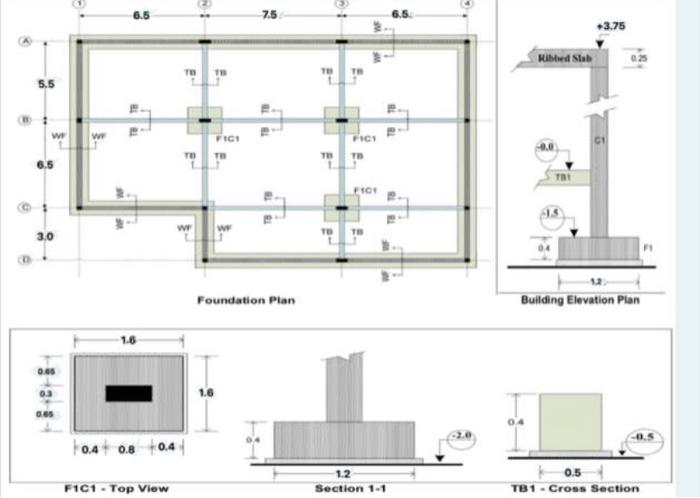 Solved For the foundation and elevation plans shown below, | Chegg.com