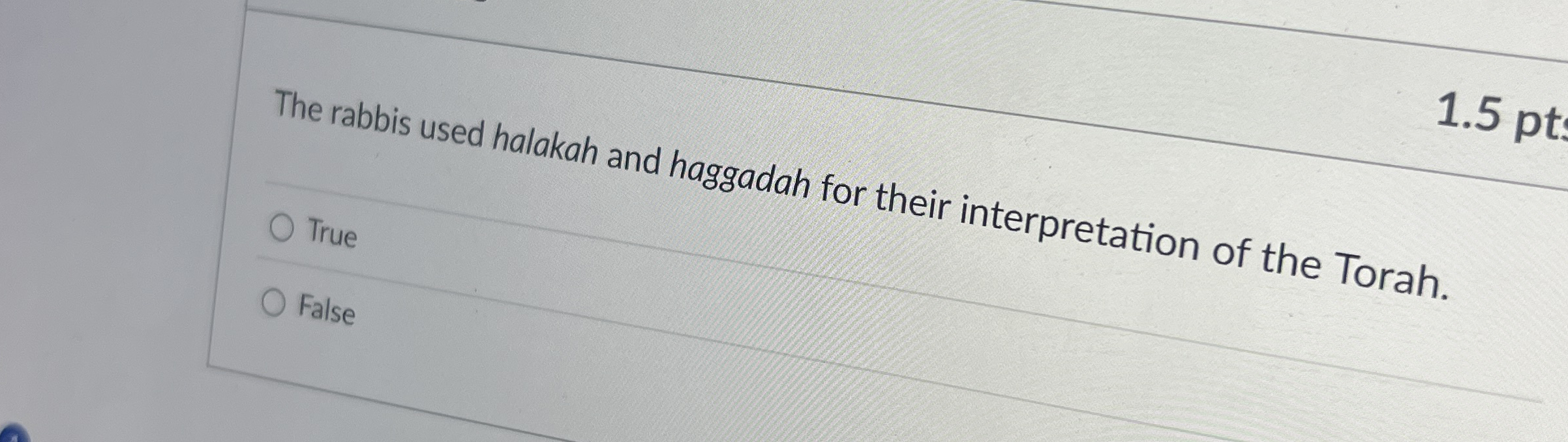 Solved 1.5 ﻿ptThe rabbis used halakah and haggadah for their | Chegg.com