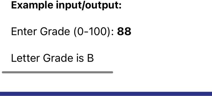 Solved Write a Java program to display a letter grade based | Chegg.com