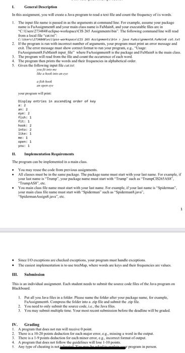 Solved L. General Description In this assignment, you will | Chegg.com