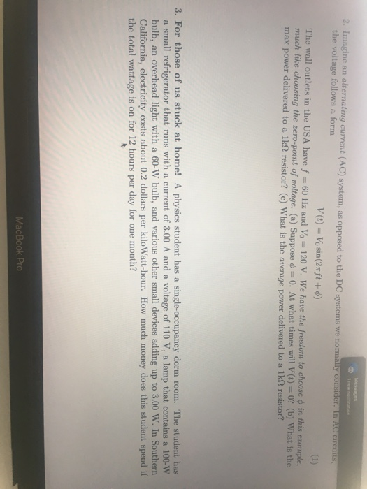 Solved 2. Imagine an alternating current (AC) system, as | Chegg.com