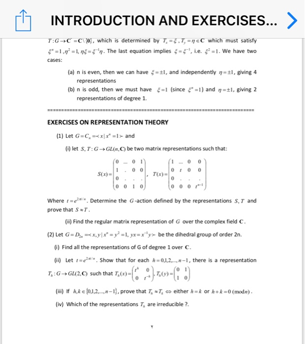 1 Introduction And Exercises T G C C 0 W Chegg Com