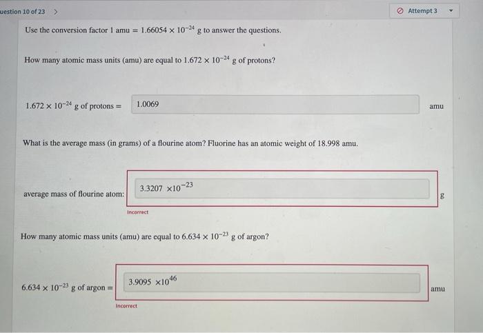 Atomic mass unit outlet conversion