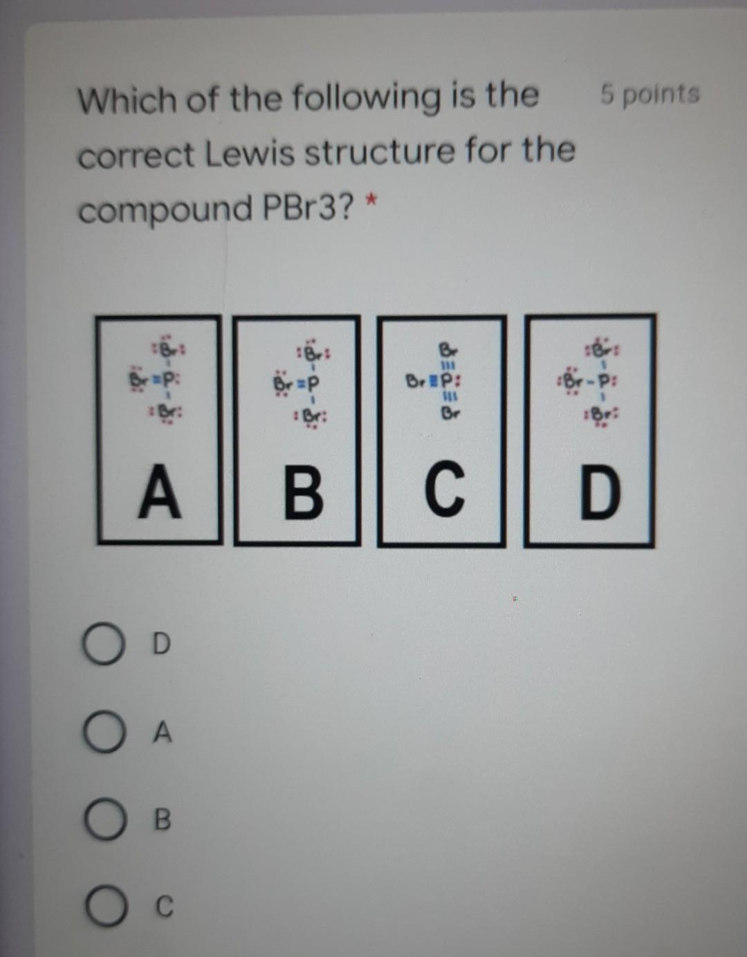 lewis dot diagram for pbr3