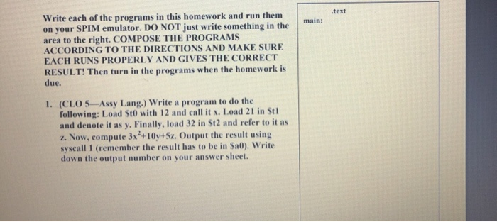 Solved main: Write each of the programs in this homework and | Chegg.com