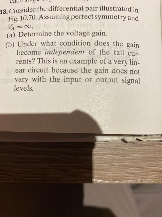 Solved eac StuЬ Г 33. Consider the differential pair | Chegg.com