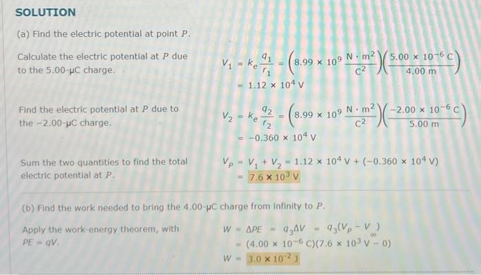 Solved SOLUTION (a) Find The Electric Potential At Point P. | Chegg.com