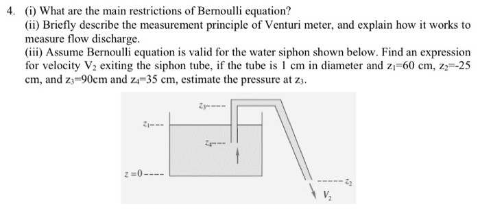 Solved 4. (1) What are the main restrictions of Bernoulli | Chegg.com