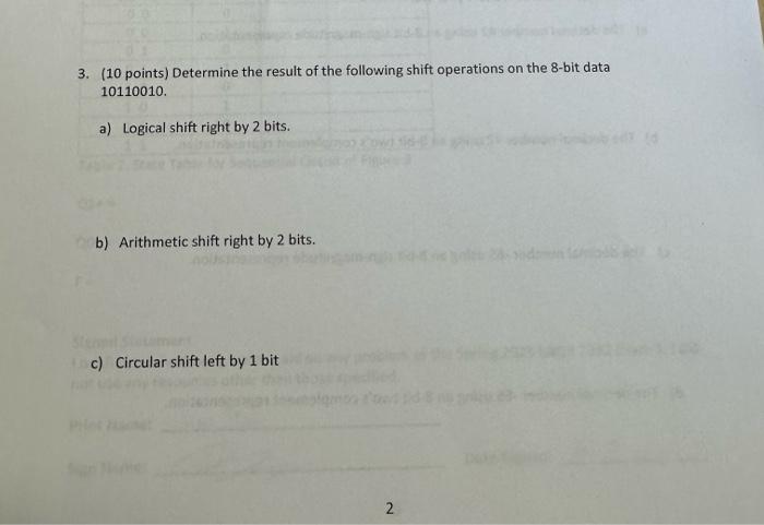 Solved 3. (10 Points) Determine The Result Of The Following | Chegg.com