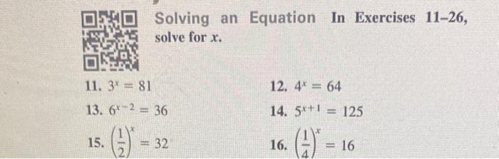 Solved Solving an Equation In Exercises 11-26, solve for x. | Chegg.com
