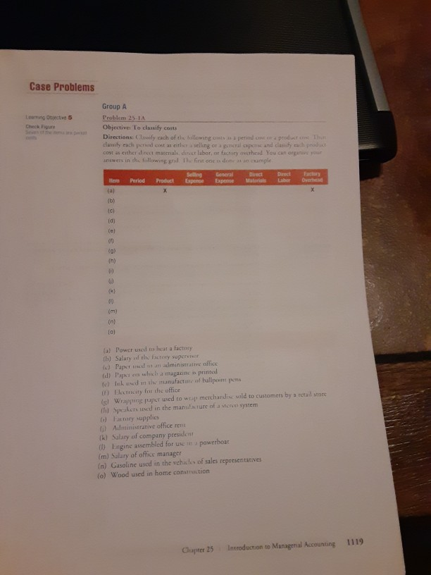 Solved Case Problems Learning Objectives Group A Problem | Chegg.com