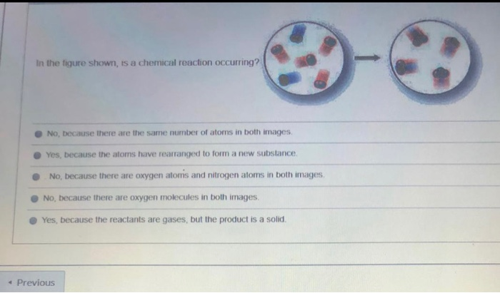 Atoms Rearranged Solved In the figure shown, is a chemical reaction | Chegg.com