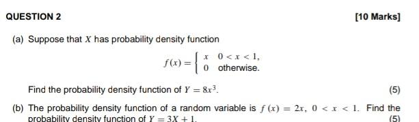 Solved (a) Suppose that X has probability density function | Chegg.com