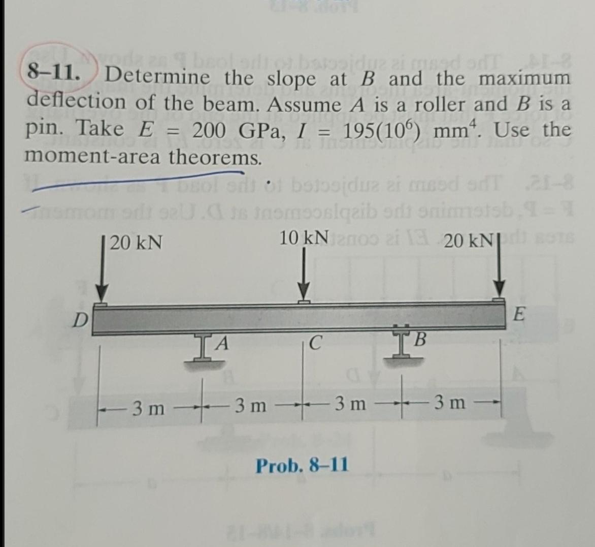 Solved 8-11. Determine The Slope At B And The Maximum | Chegg.com