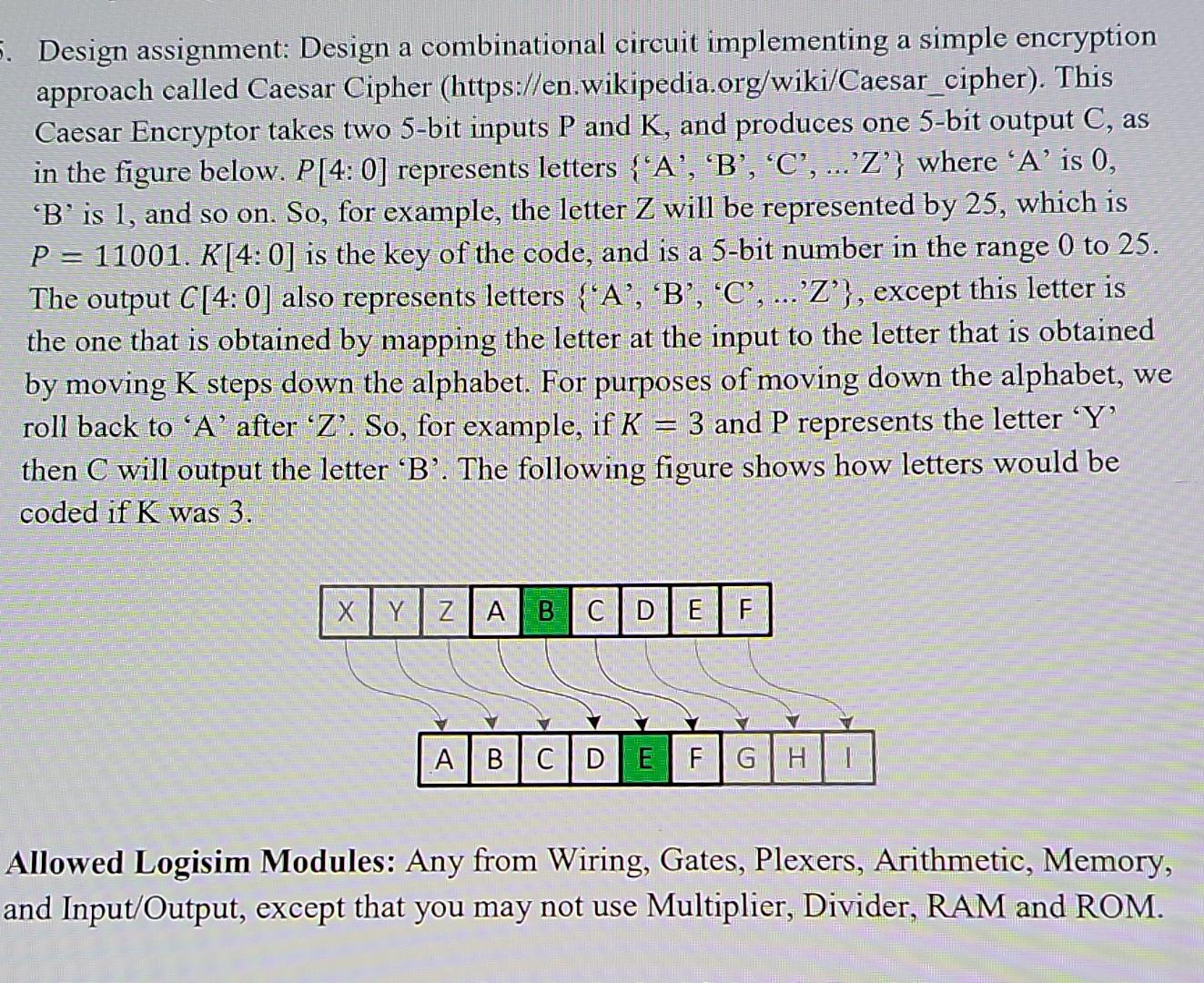 Solved Design Assignment: Design A Combinational Circuit | Chegg.com