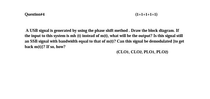 Solved Question#4 (1+1+1+1+1) A USB signal is generated by | Chegg.com