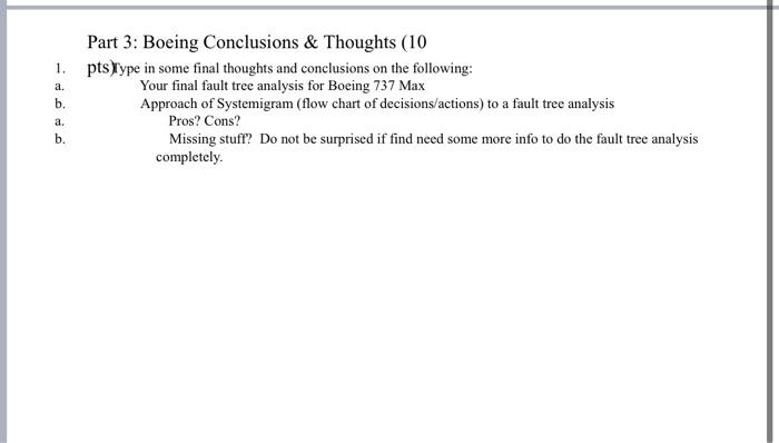 Final Project Part A Boeing PTI. Systemigram to Fault | Chegg.com