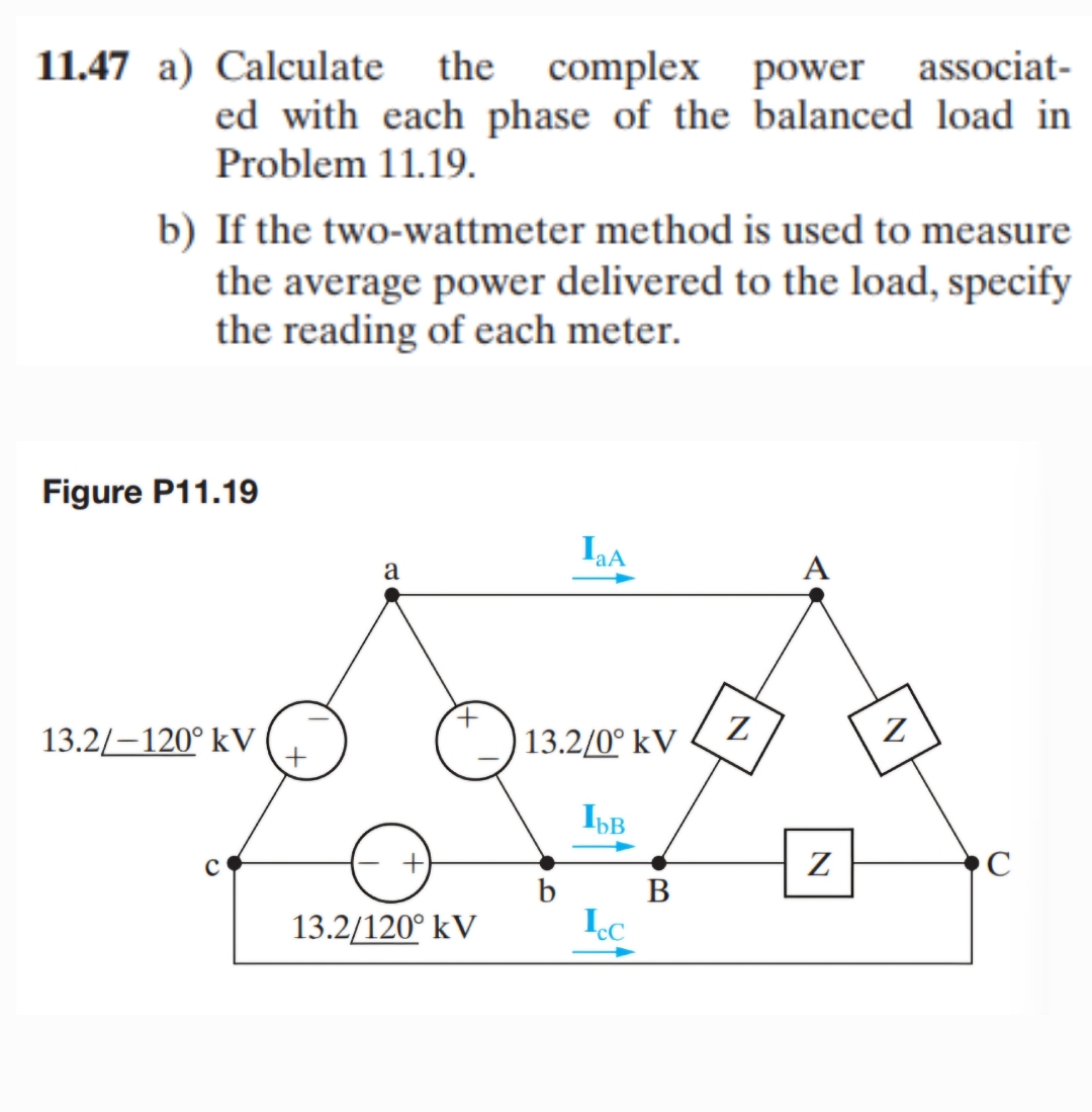 Solved Q. 11.47 ﻿a) ﻿Calculate the complex power associated | Chegg.com