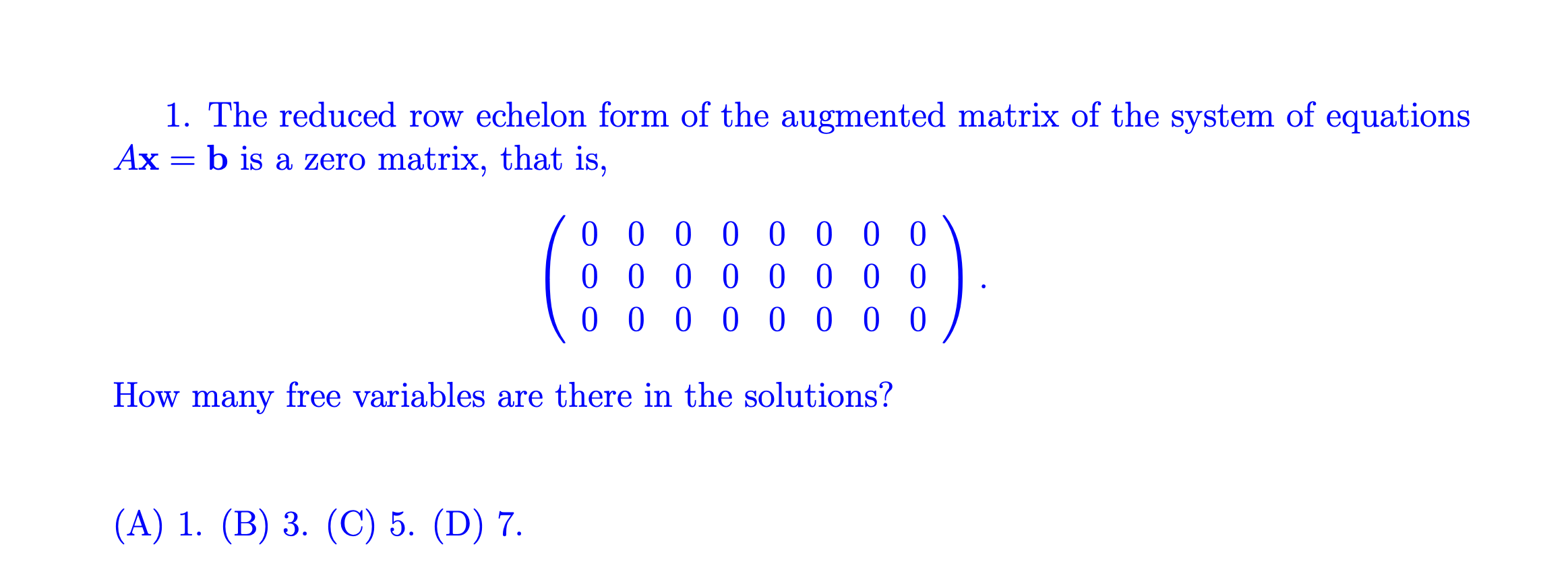 Solved The reduced row echelon form of the augmented matrix