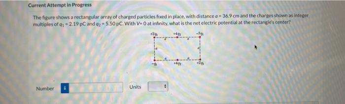 Solved The figure shows a rectangular array of charged | Chegg.com