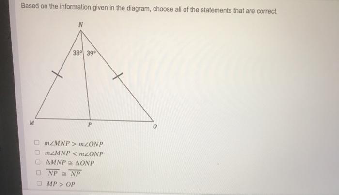 Solved Based on the information given in the diagram, choose | Chegg.com