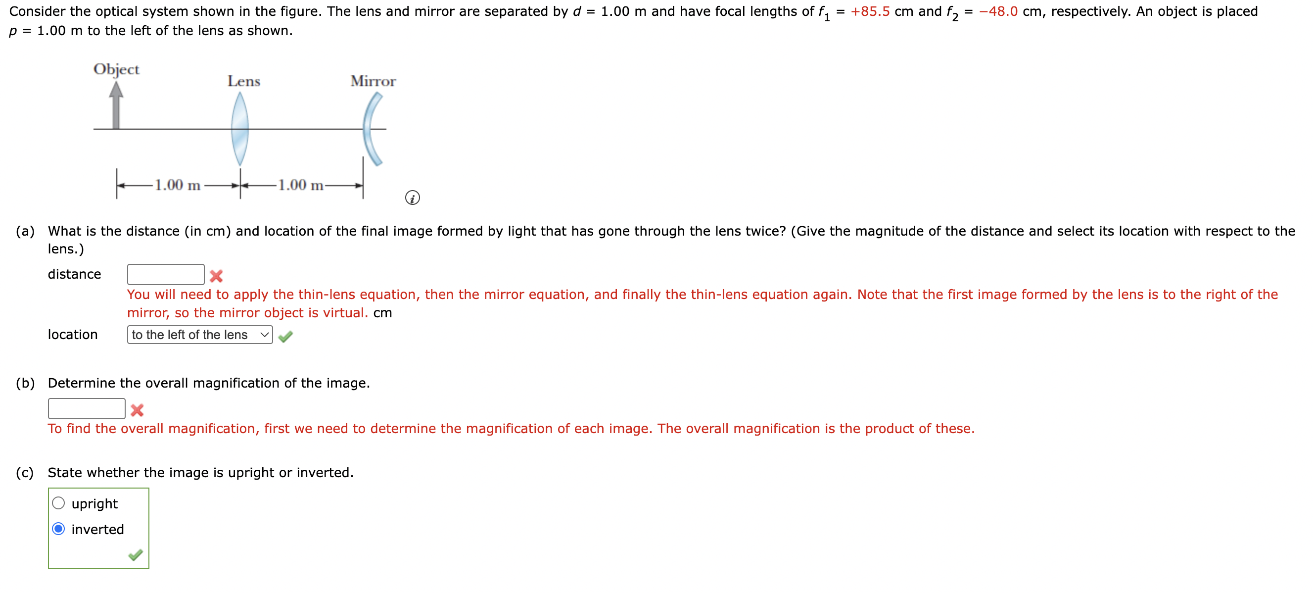 Solved Consider the optical system shown in ﻿the figure. The | Chegg.com
